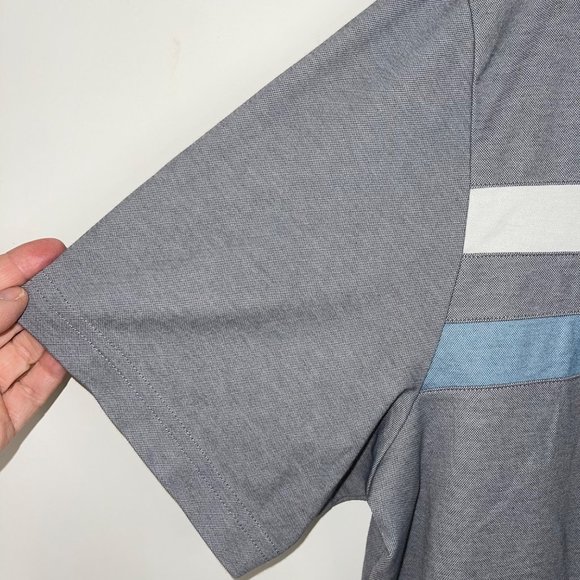 Travis Mathew Polo Shirt Size XL Mens Short Sleeve Polyester Cotton Gray Blue - Picture 9 of 12